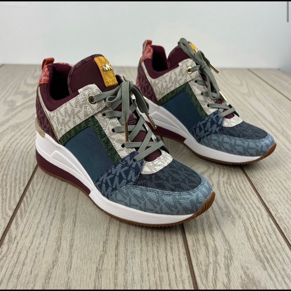 Michael Michael Kors Georgie Trainer Sneaker 6.5 MK Sig Semi Lux Multicolor $160